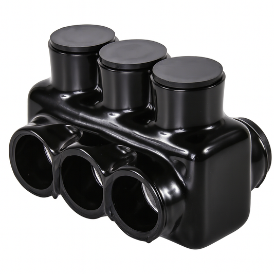 Malibu IC-3 Three-Port Multi-Cable Splice Insulated Connector for #4, #2, 1/0, 2/0, 3/0, 250 MCM, and 500 MCM