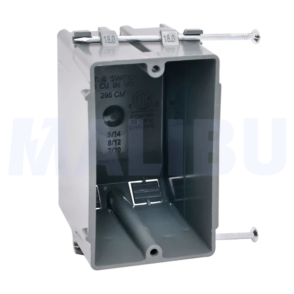 Malibu P1GN-22 Non-Metallic One-Gang Outlet Box - New Work, 22 Cubic