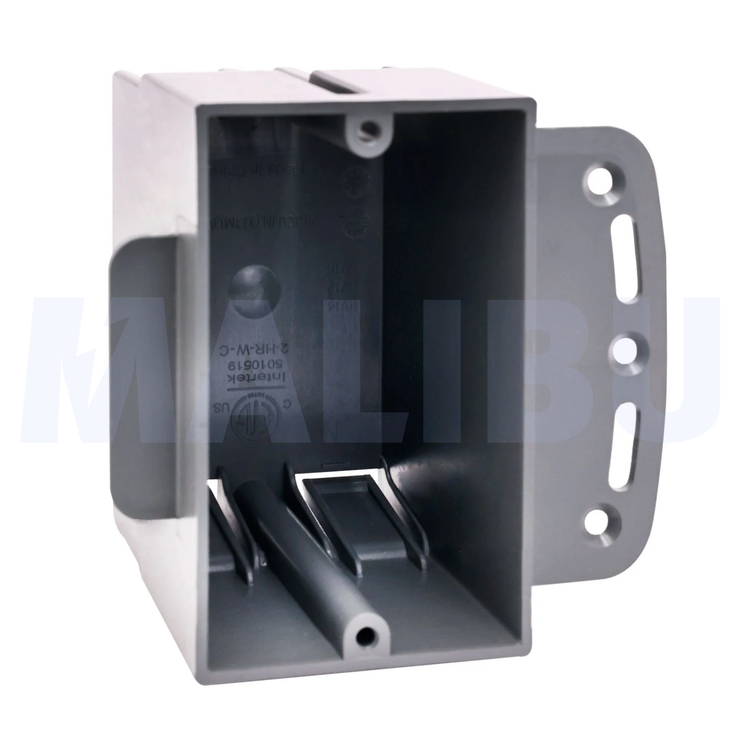 Malibu P1GSB Non-Metallic One-Gang Outlet Box with Side Bracket - New Work, 18 Cubic