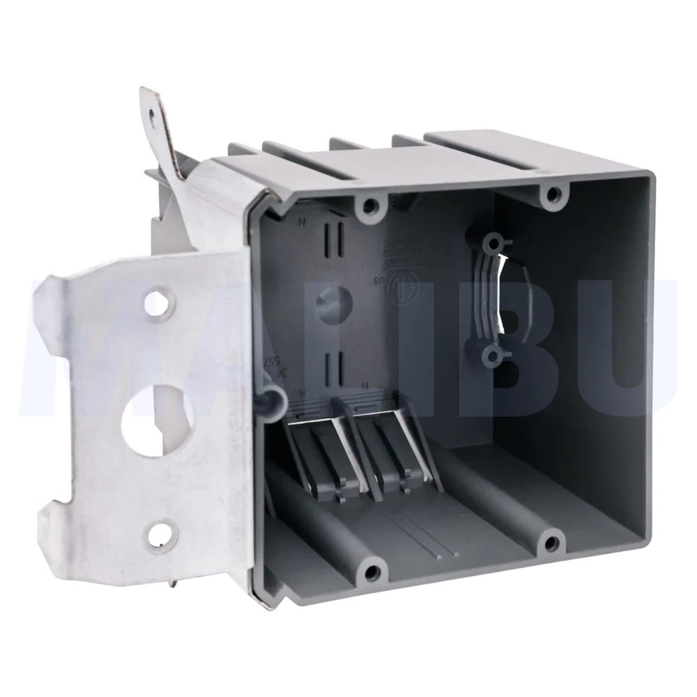 Malibu MapleBox™ P2GADJ-V Non-Metallic Two-Gang Adjustable Vertical Wall Box - New Work, 34 Cubic