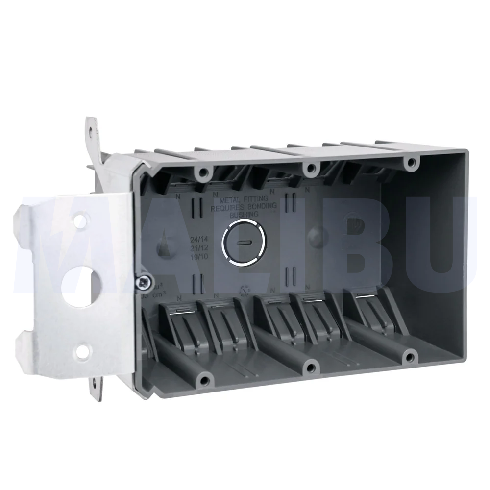 Malibu P3GADJ-V Non-Metallic Three-Gang Adjustable Vertical Wall Box - New Work, 49 Cubic