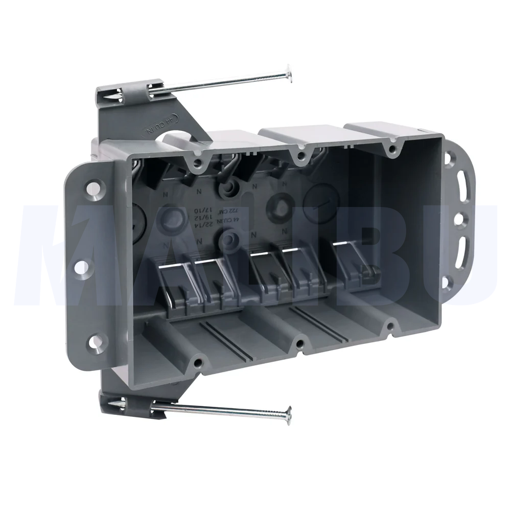 Malibu P3GN Non-Metallic Three-Gang Outlet Box - New Work, 44 Cubic