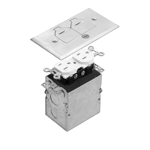 Malibu MapleBox™ RFB-1 One-Gang Recessed Floor Box with 20-Amp Duplex Receptacle – Brass & Stainless Steel Options