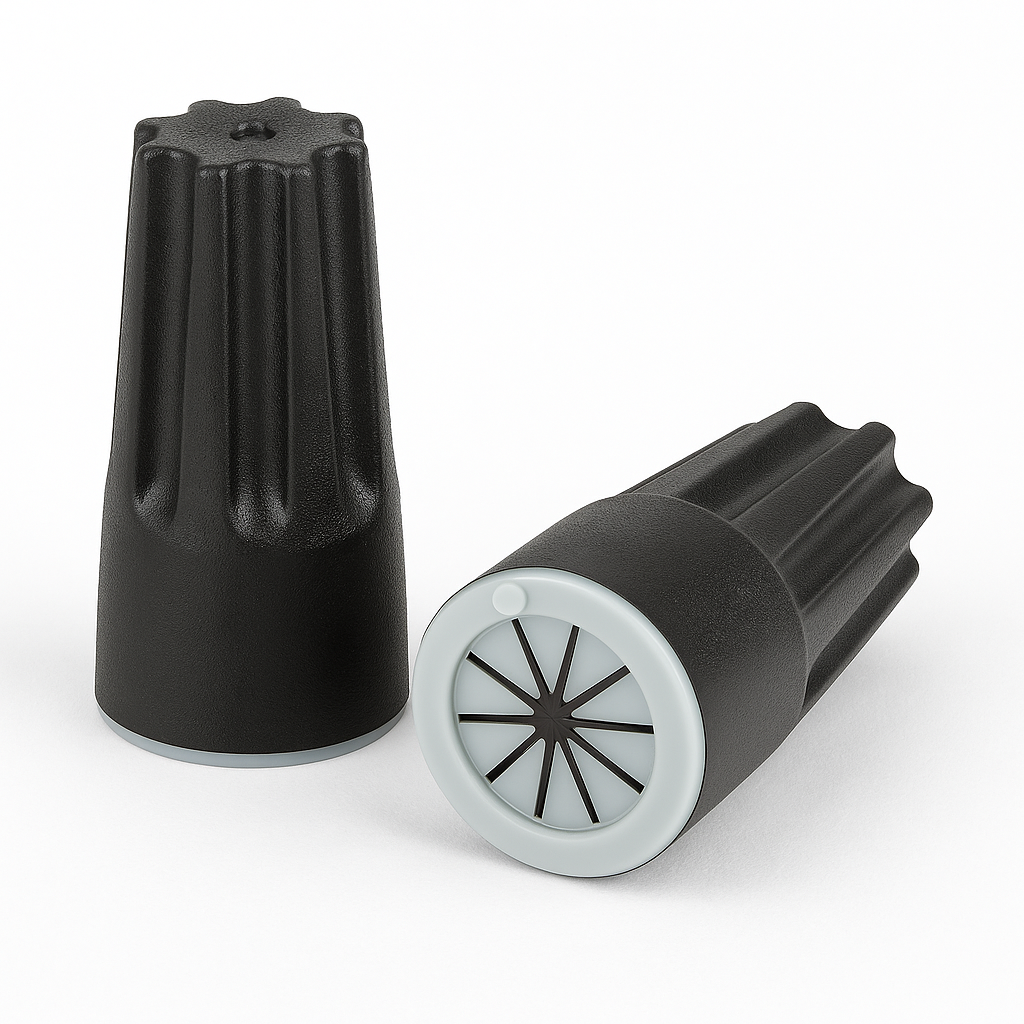 Malibu Knecht™ MSWN Outdoor Landscape Wire Nuts - 100-Pack, Black, Grease-Filled, Waterproof & Corrosion-Proof