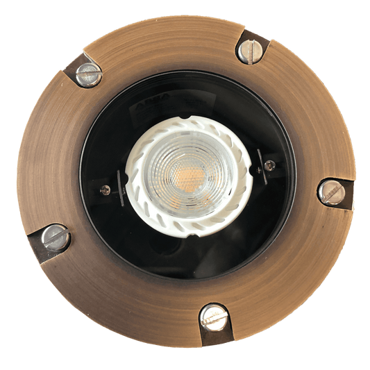 Cast Brass Architectural LED Well Light - 5W, 3000K MR16 Lamp Included - Malibu