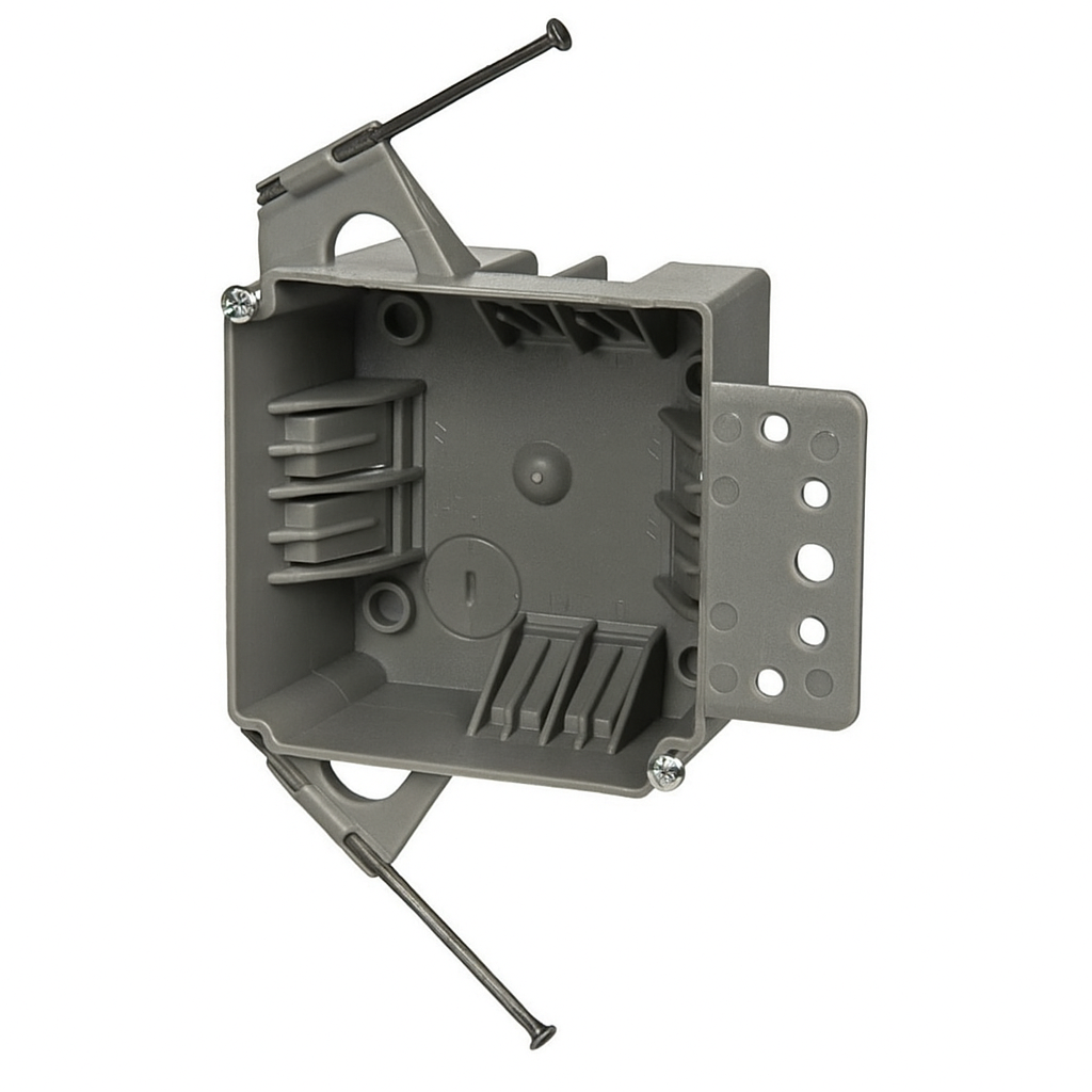 Malibu MapleBox™ P4SNB-18 4" Square Switch Box with Bracket – New Work, 18 Cubic
