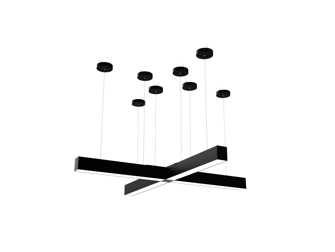 Malibu LightStream™ 2 ft. LED Linear Light - Selectable Wattage & Color, Suspended Up/Down Lighting (6 - Pack, Black) - Malibu