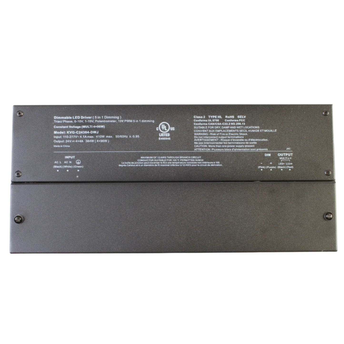 Malibu M5C2 - 384W - 24V 24V 384W Class 2 Multi - Channel TRIAC Dimmable LED Driver - Malibu