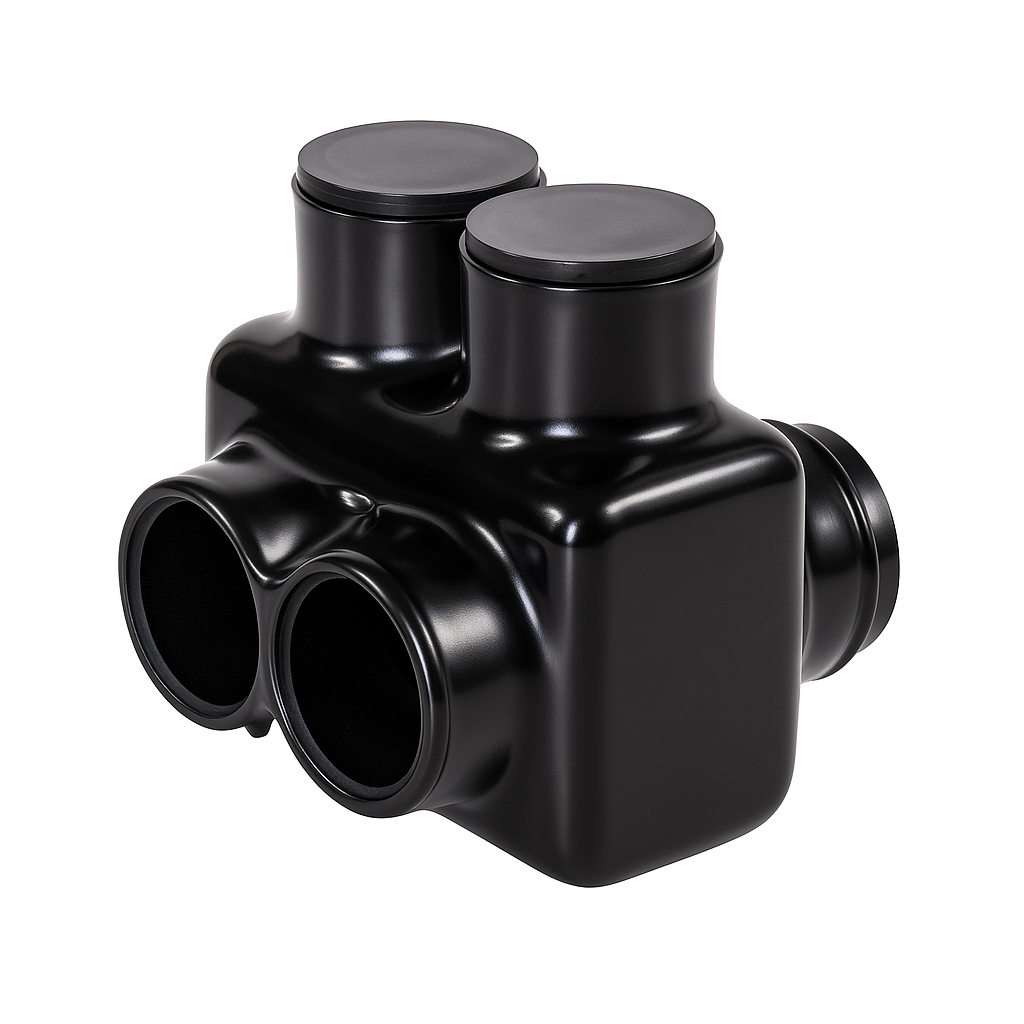 Malibu IC-2 Two-Port Dual Entry Splice Insulated Connector for #4, #2, 1/0, 2/0, 3/0, 250 MCM, and 500 MCM