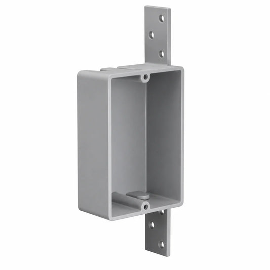 Malibu MapleBox™ P1GSB-8 Non-Metallic One-Gang Shallow Outlet Box with Side Bracket – New Work, 8 Cubic