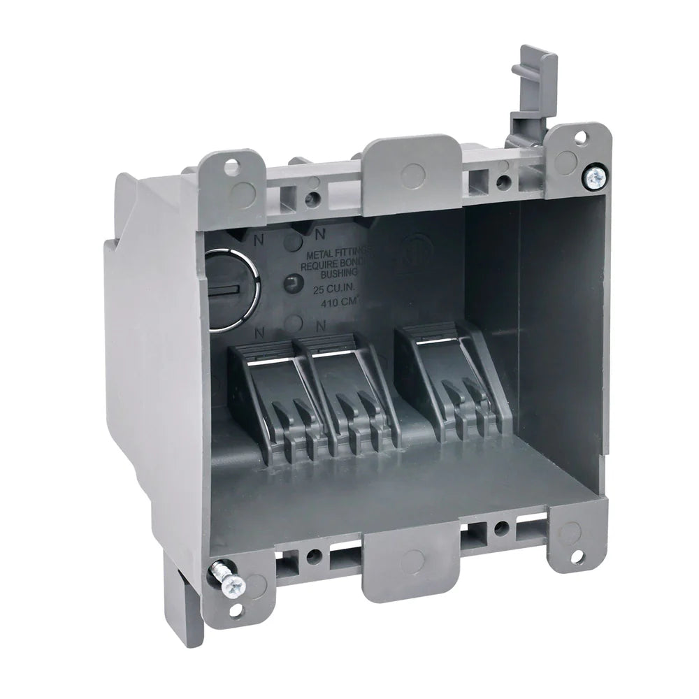 Malibu P2GT Non-Metallic Two-Gang Outlet Box - Old Work, 25 Cubic