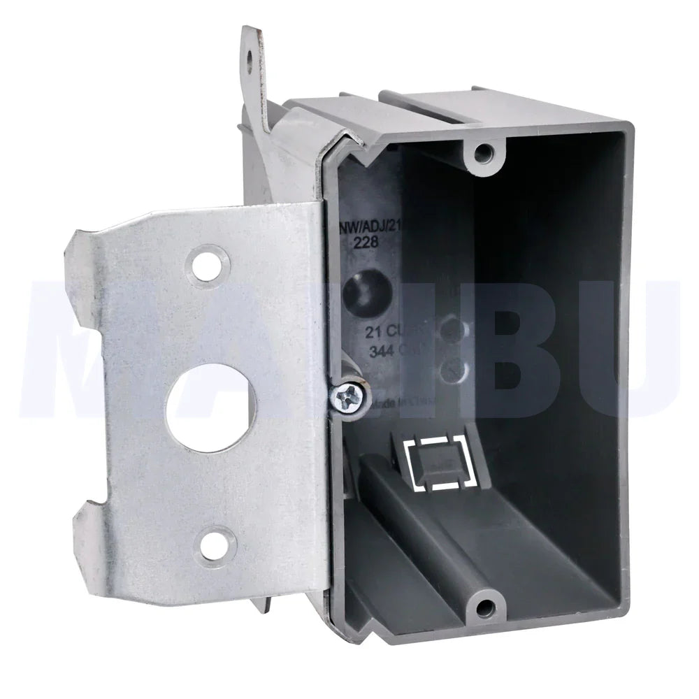Malibu MapleBox™ P1GADJ-V Non-Metallic One-Gang Adjustable Vertical Wall Box - New Work, 21 Cubic