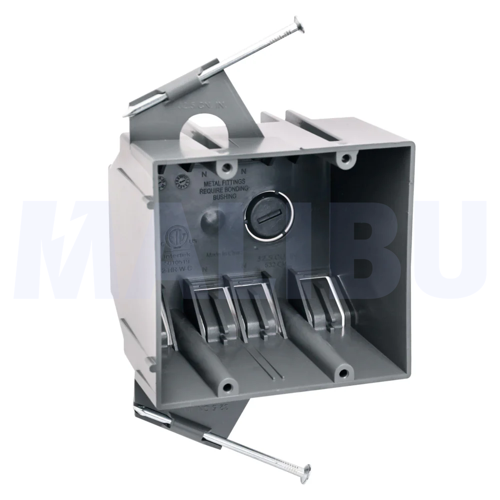 Malibu P2GN Non-Metallic Two-Gang Outlet Box - New Work, 32 Cubic