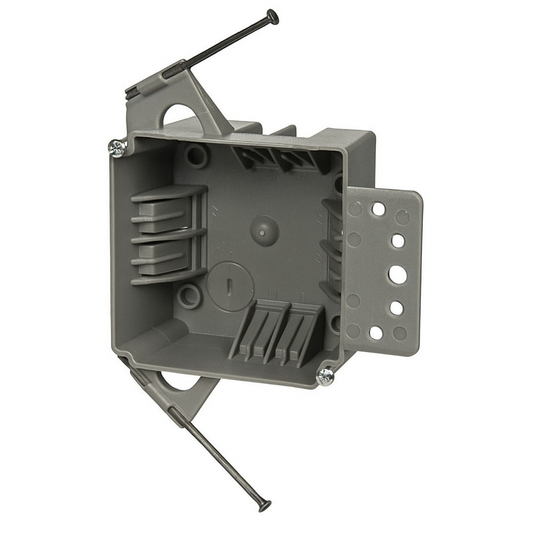 Malibu MapleBox™ P4SNB-18 4" Square Switch Box with Bracket – New Work, 18 Cubic