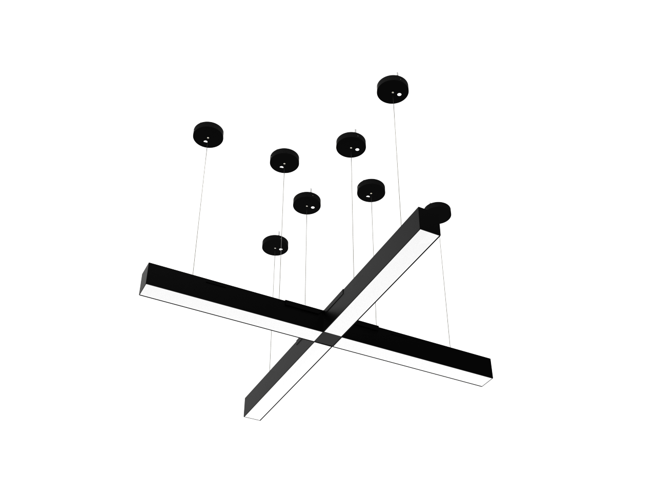 Malibu LightStream™ 2 ft. LED Linear Light - Selectable Wattage & Color, Suspended Up/Down Lighting (6 - Pack, Black) - Malibu