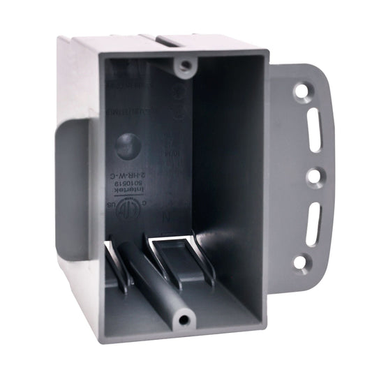 Non-Metallic One-Gang Outlet Box with Side Bracket - New Work, 18 Cubic - Malibu